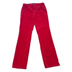Talbots Pants Womens 8 Red Corduroy Straight Leg Five Pocket Lightweight